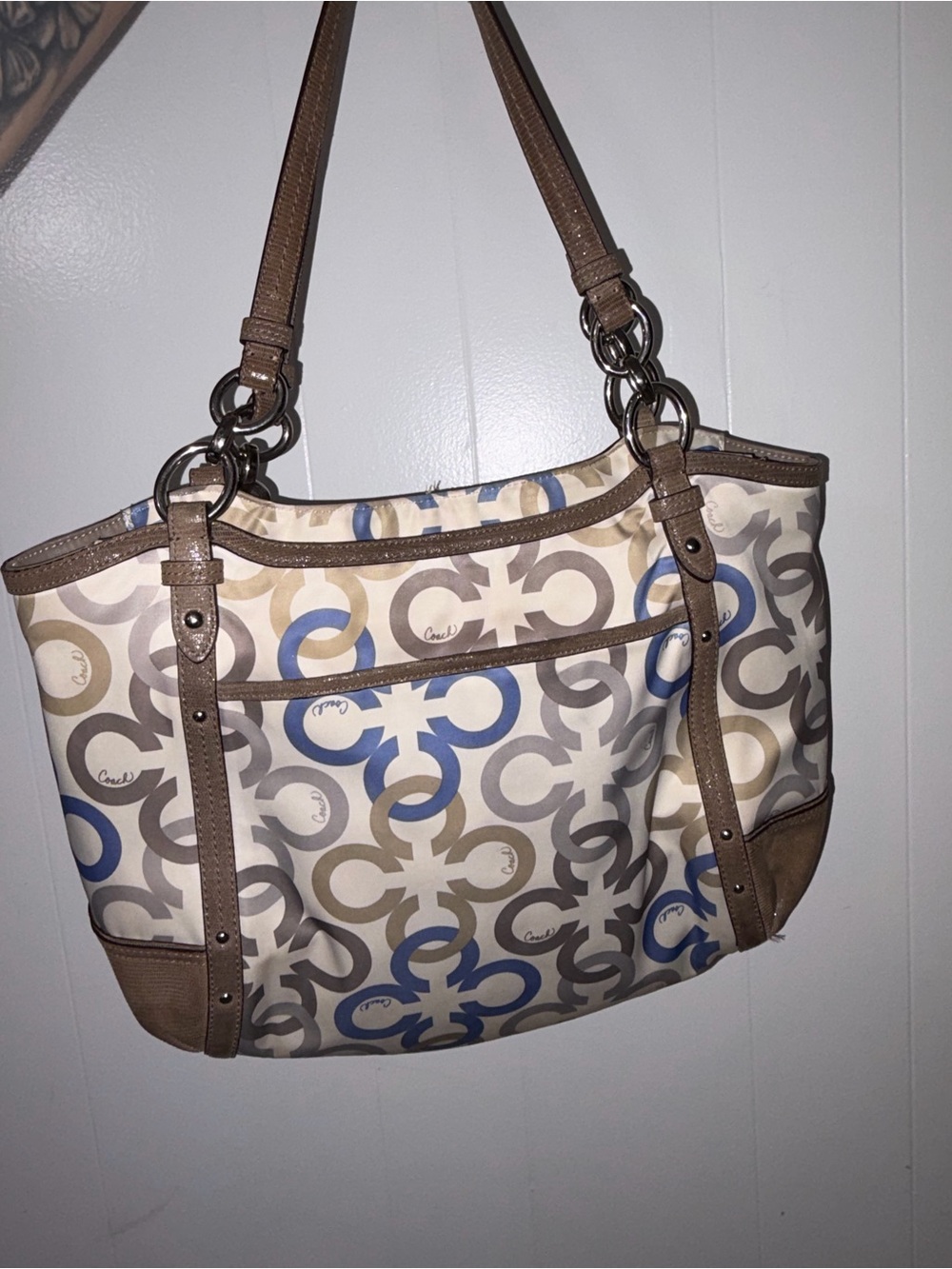 Coach Alexandra Signature Chain Link multicolor tote bag